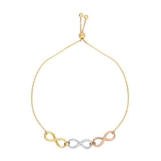 Tricolor Infinity Bracelet Drawstring Clasp